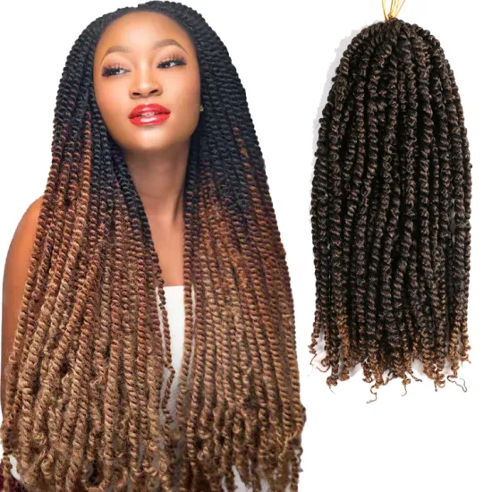 Passion Twist Hair Ombre Brown 18 inch  Water Wave Crochet Braids Passion Twist Crochet Hair Passion Twist Braiding Synthetici