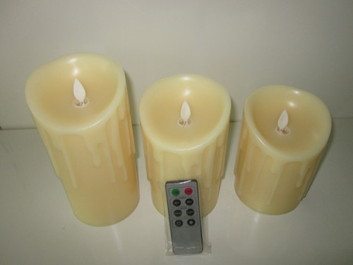 Πραγματική κηλίδα παραφίνης κερί πτώση πέτρινο κολόνα Led κερί για πάρτι γάμου
