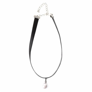 Fashion Necklace, Pendant Leather Pearl Necklace, PT1097.