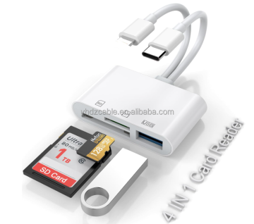 4-in-1 USB C to USB Adapter SD Card Reader for iPhone, iPad, MacBook, and Samsung
