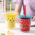 double-layer plastic anti-drop water cup cute drink cup