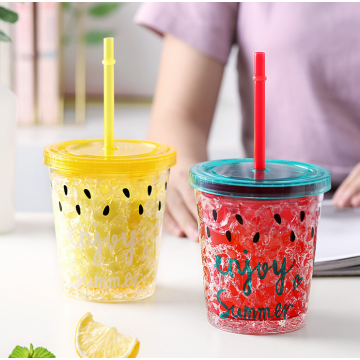 double-layer plastic anti-drop water cup cute drink cup
