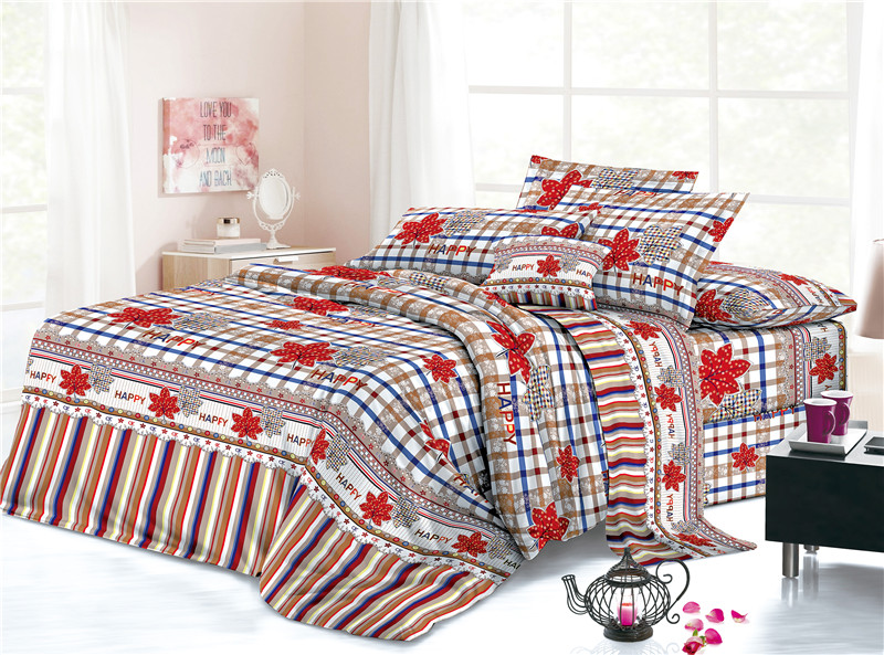 Custom Printed Floral Polyester Plain Daily Bedding Sheets