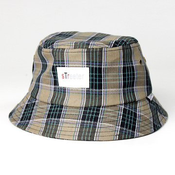 Fashional custom plaid bucket cap/checked pattern bucket cap