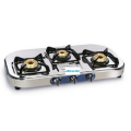 SS Gas Stove With 3 Brass Burners