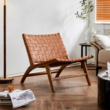 Ash Wood Recliner armchair หนังสำหรับห้องนั่งเล่น