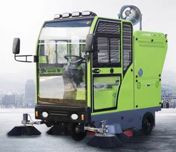 Electric sweeping and cleaning vehicle