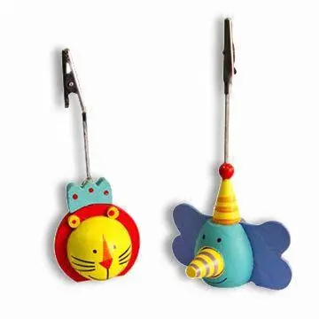 Note/Memo Holders, Measures 9.5 x 5 x 3cm, Made of Solid Wood and Metal Clip