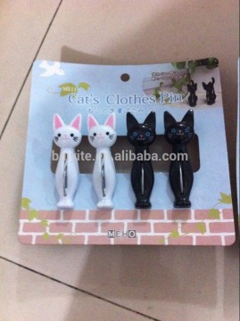 cat shape cute plastic clothes clip,plastic clothes peg