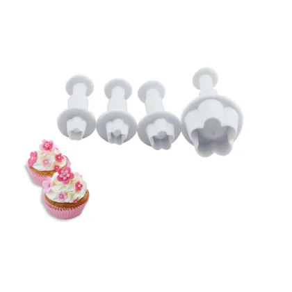 4-Piece Set Sugarcraft Cookie Cake Decorating Fondant Plunger Cutters Tools Mold