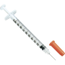 Free sample orange cap colored insulin syringe