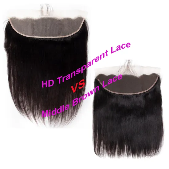 100% Cuticle Aligned  Hair Transparent Pre Plucked Bleached HD Thin Lace Frontal HD Film Lace Frontal