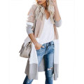 Womens Boho Open Front Cardigan Colorblock