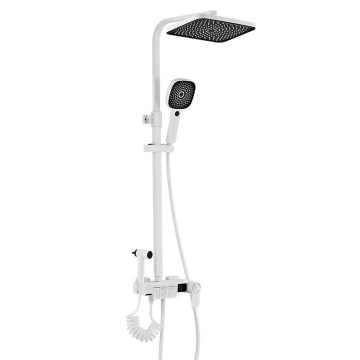Sistema de juego de ducha termostática de ducha de lluvia blanca 4