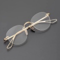 Gold Circle Titanium Frameless Designer Vintage Glasses