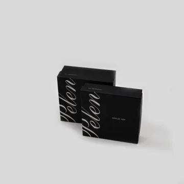 Custom Logo Black 2PCS Coated Paper Box