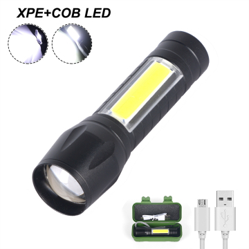 2021 Sıcak 3W LED COB LED LED USB Şarj Edilebilir Dimmabable Zoom Cep Torçu Işık