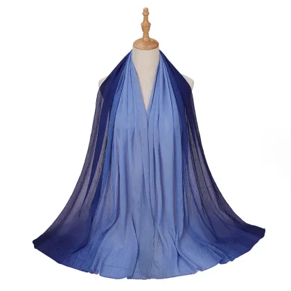 PROMISTAR Women's Cotton Shawl Custom Summer Ethnic Hijab Bubble Chiffon Georgette Scarf