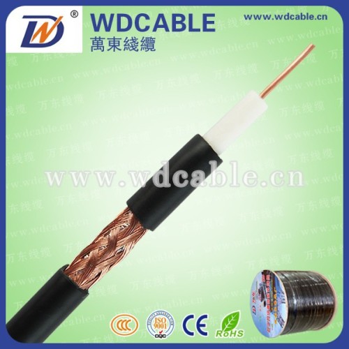 Wan Dong RG11 CCA Conductor 7.28 FPE 64/0.12mm AL-MG Braiding 10 Diameter Coaxial Cable