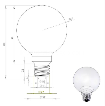 LED Filament Bulb G80