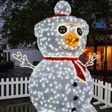 3D LED Snowman Motif Lights for Outdoor Christmas Decorations