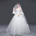 Long Bridal Veil Lace Appliques Edage Wedding Accessory 285*185 CM Marry Cathedral Veil Velos Wedding Veil De Novia Mantilla