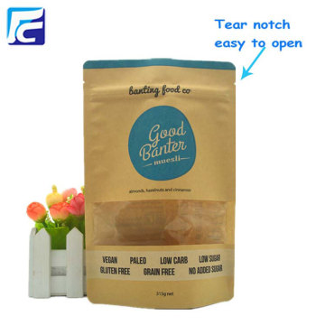 White kraft paper foil zipper whey protein bag