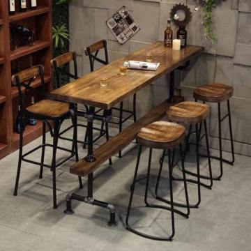 Commercial Wood Top Metal Leg Bar Tables for Kitchens and Restaurants