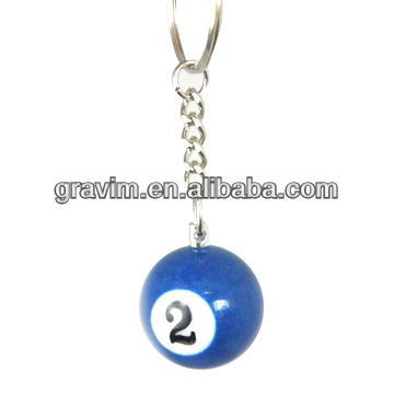 Resin snooker ball keychain