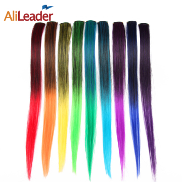 AliLeader High Temperature Fiber 20inches Multiple Colors Long Straight 1 Clip Synthetic Clip In Hair Extension Hair Accessories