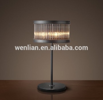 vintage crystal rod table lamp