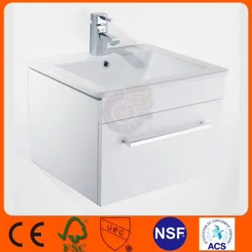 White Square Basin Wall Hung Bathroom Furniture Drawer Vanity Unit Ceramic 550
