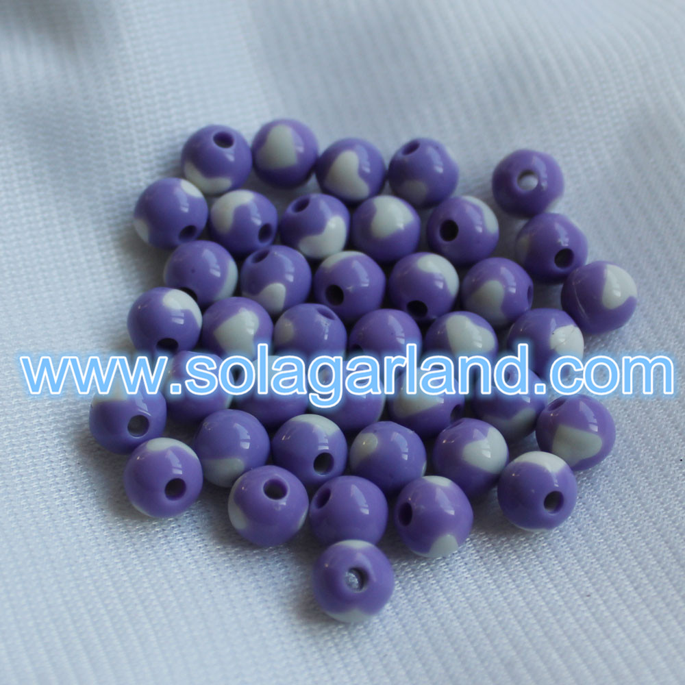 8MM Plastic Round Heart Beads