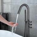 SHAMANDA Floor Mount Tub Faucet Swivel Spout