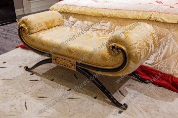 Fabric ottoman master home furniture wooden hand carved rocking chair