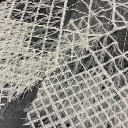 Lilied  Bridal Veil Feather  Embroidery Fabric