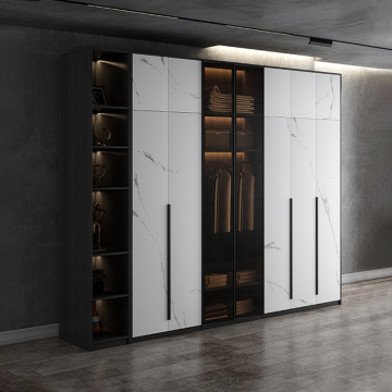 Light luxury wardrobe combination modern minimalist bedroom