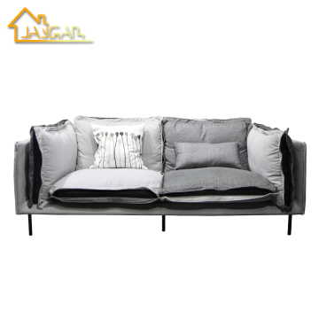 Luxury Leather and Fabric Corner Sofa Set for Living Room