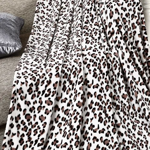 Leopard Printed Coral Fleece Blanket