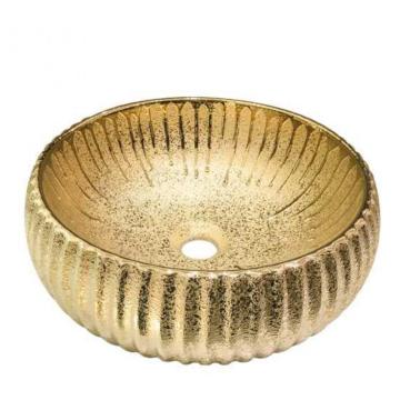 Fashionable Ceramic Wash Round Gold Art Basin