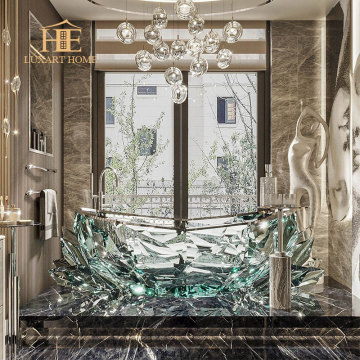 Luxury Home Bathroom Furniture Crystal Bathtub for Holiday Villa in Dubai