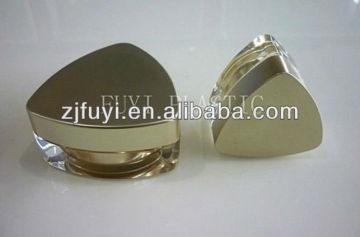 Triangle Clear Plastic Cream Packaging Acrylic Cosmetic Jar 5ml 10ml 15ml 30ml 50ml