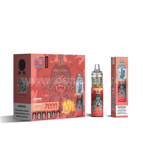 randm tornado 7000 10 pack RandM Tornado 7000 Vape features a built-in 850mAh battery for extended use main image 0