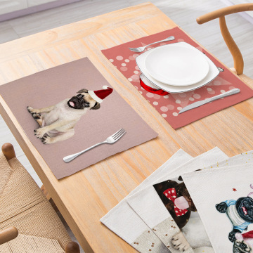 PET PET PRISTED PLACEMAT ชุดสำหรับห้องรับประทานอาหาร - ล้างทำความสะอาดได้และเหมาะสำหรับโต๊ะหวาย