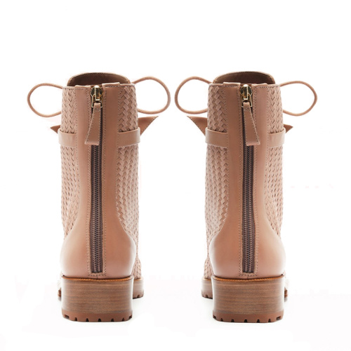 Stylish Casual Boots Featuring Knit Bow Roman Detail