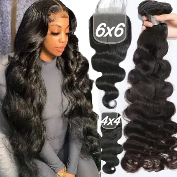 HD Lace Frontal Closure with Double Drawn Human Hair & Brazilian Hair Bundles