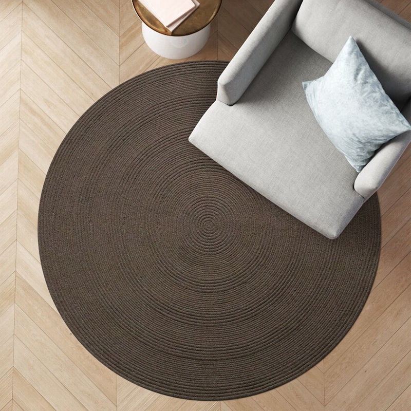 Round Wool Braided Living Room Rug