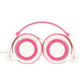 Headphone Kabel Merah Muda Lipat Headset Earphone Cantik