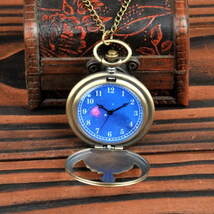 Vintage Red Scarf Little Prince Star Sky Pocket Watch - Luxury WJ-10955