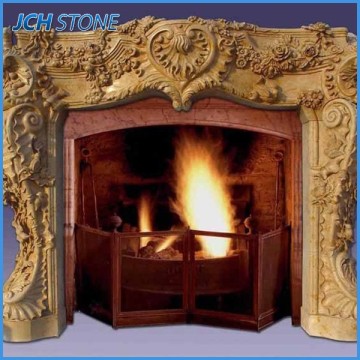 Cheap custom marble stone antique electric fireplace